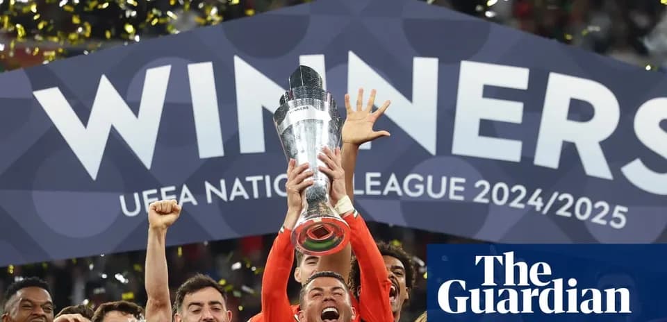 Jubilation after winning UEFA Nations League trophy