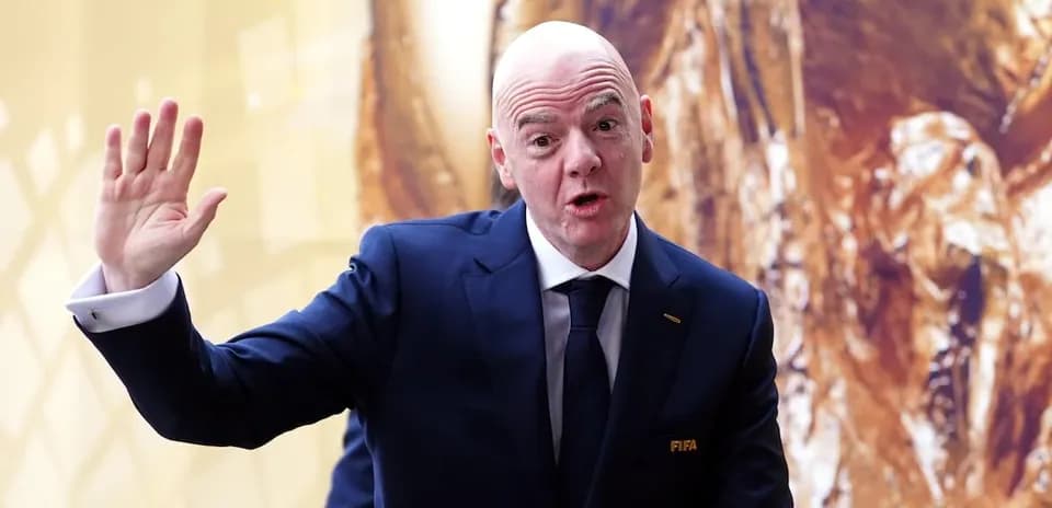 FIFA president gesturing during an event