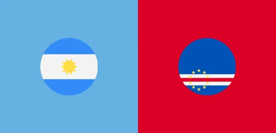 Flags of Argentina and Cape Verde side by side