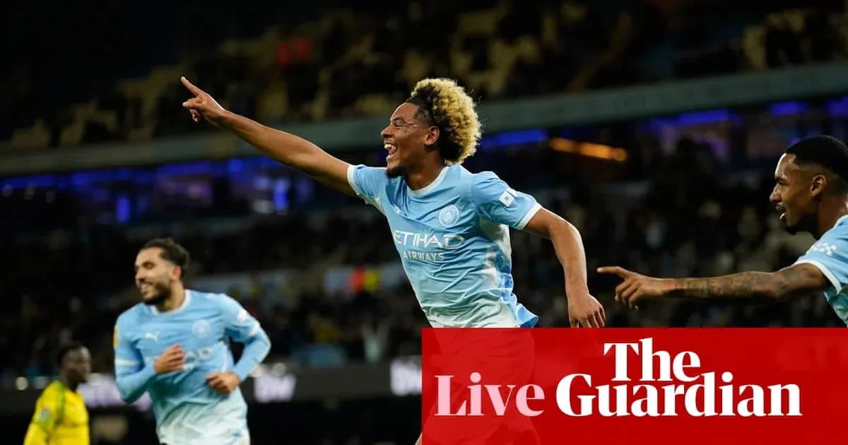 Manchester City player celebrating a goal during match
