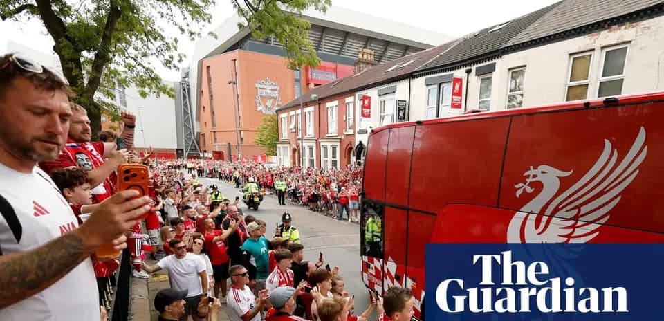 Liverpool fans gathered to welcome team bus arrival