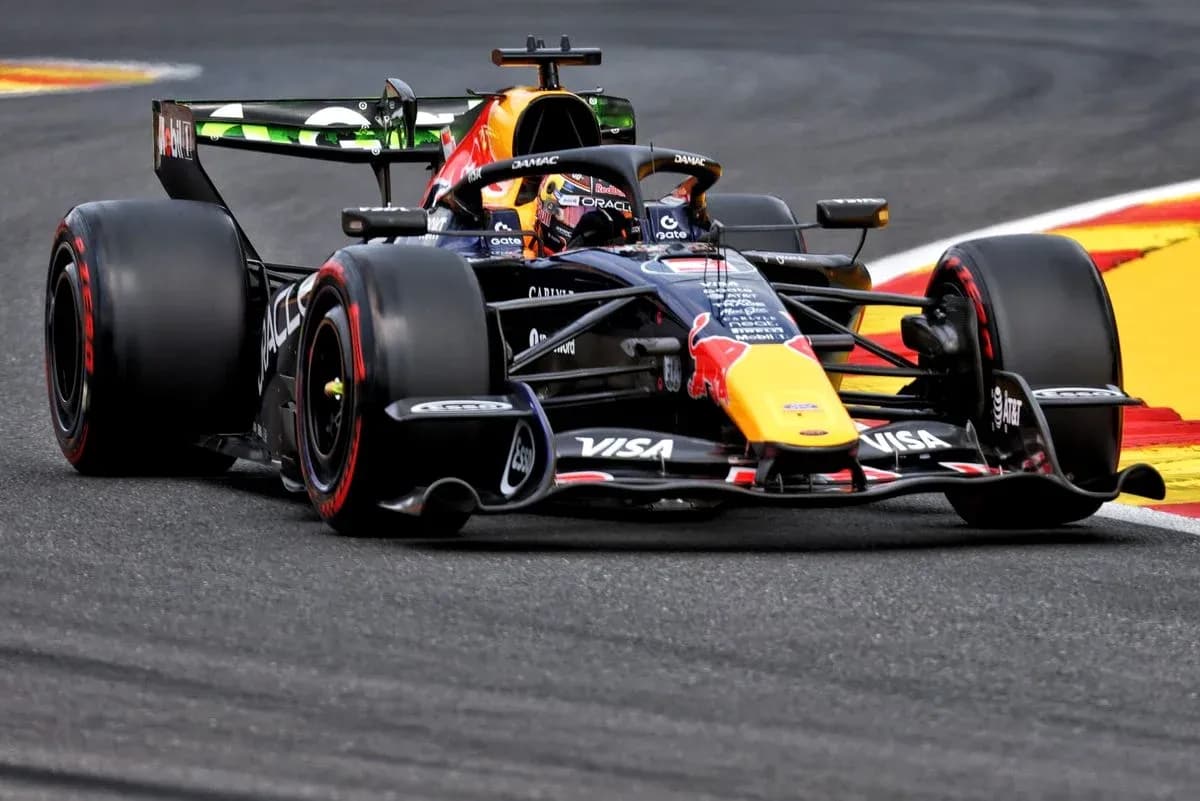 Formula 1 car racing on track during event