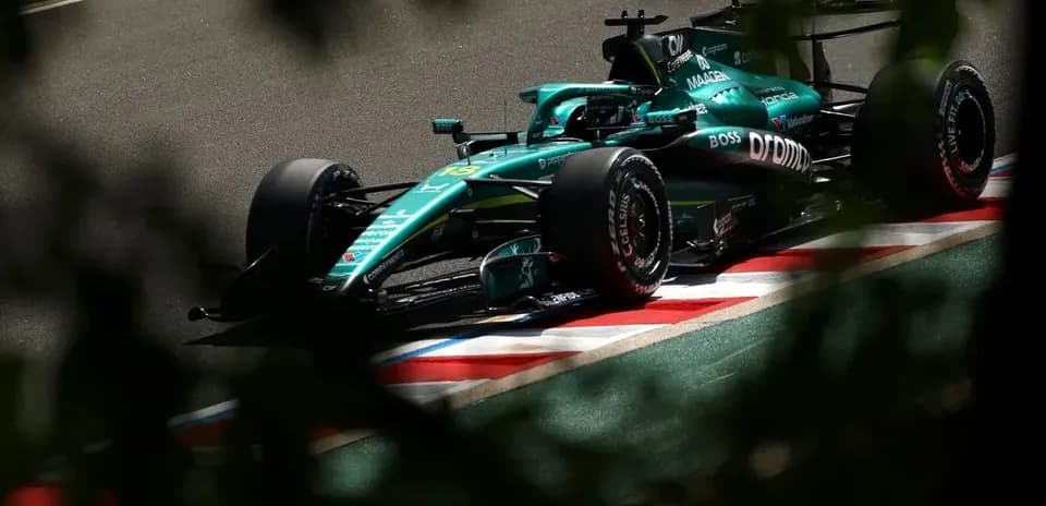 Aston Martin Formula 1 car on the track