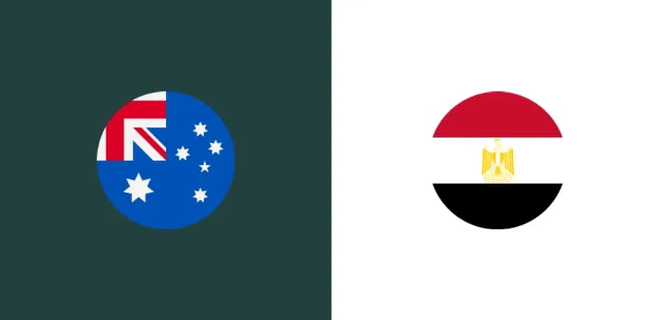 Australia and Egypt flags side by side