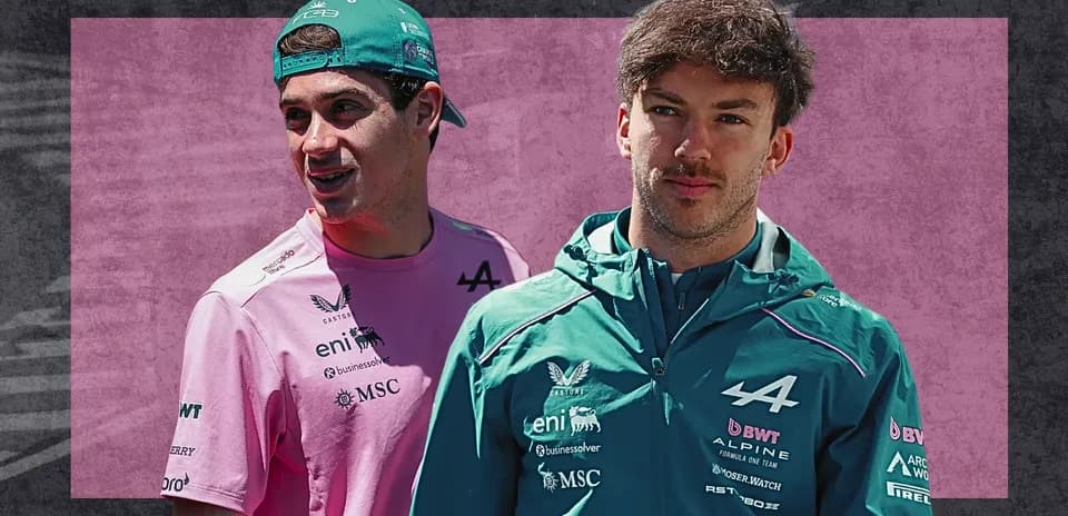 Formula 1 drivers posing in team apparel