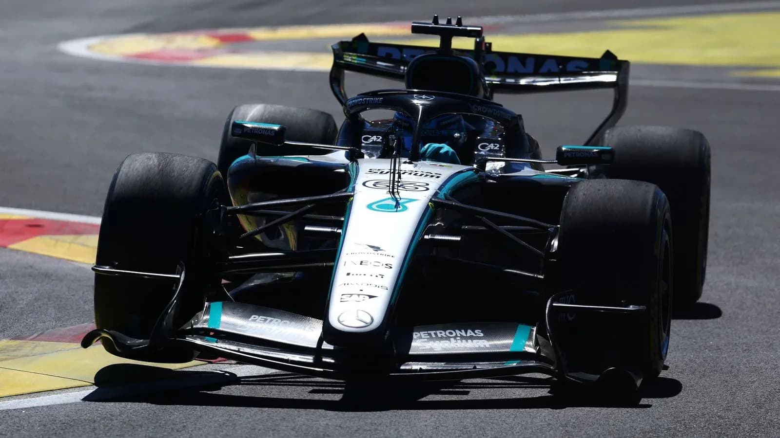 Formula 1 car racing on track during event
