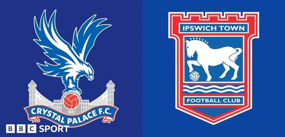 Logos of Crystal Palace F.C. and Ipswich Town Football Club