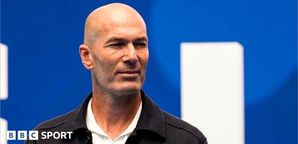 Zinedine Zidane at press conference backdrop