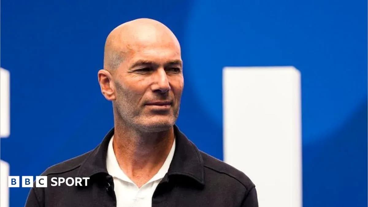 Zinedine Zidane at press conference backdrop
