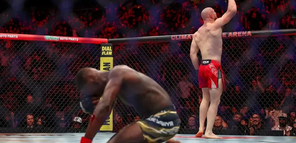 Joe Pyfer celebrating victory in UFC match