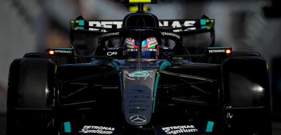 Mercedes Formula 1 car on track during race