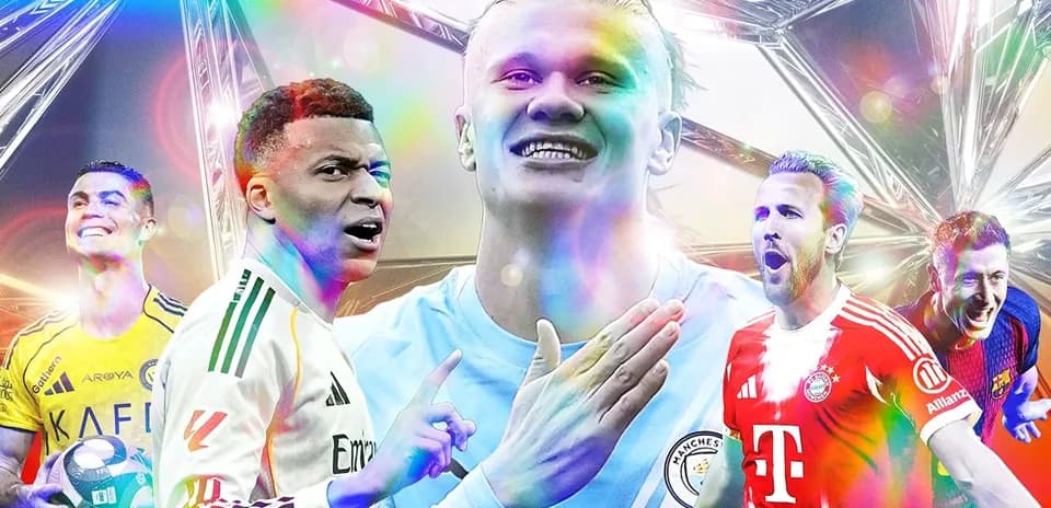 Famous football players celebrating in colorful design