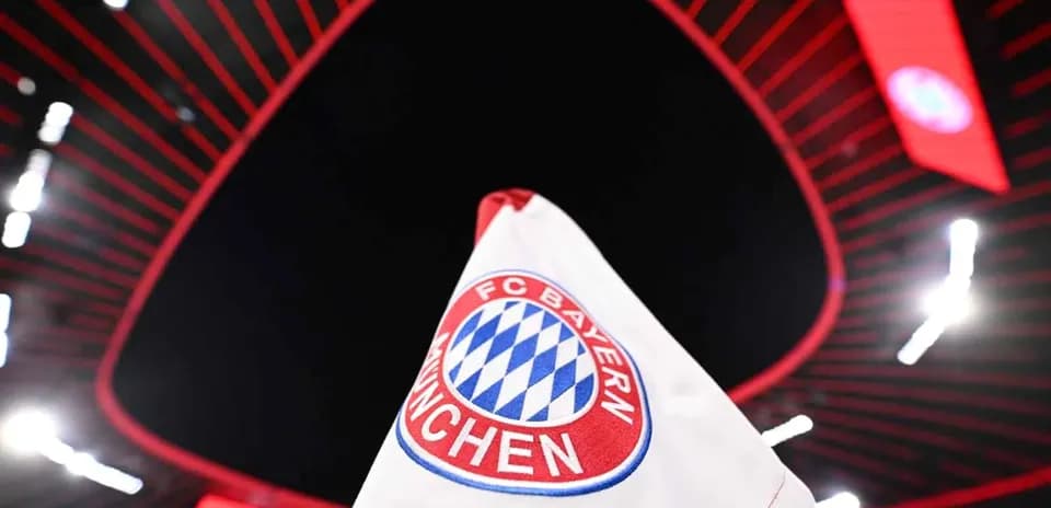 FC Bayern München flag in stadium lights