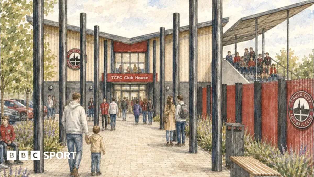 Truro City FC Club House entrance illustration
