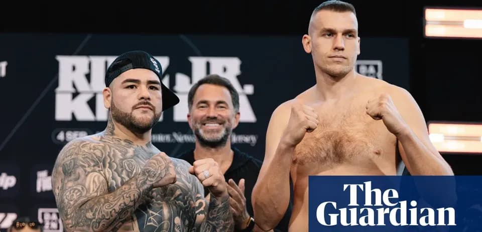 Boxers posing for weigh-in before match