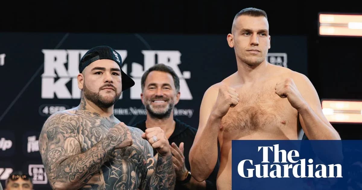 Boxers posing for weigh-in before match