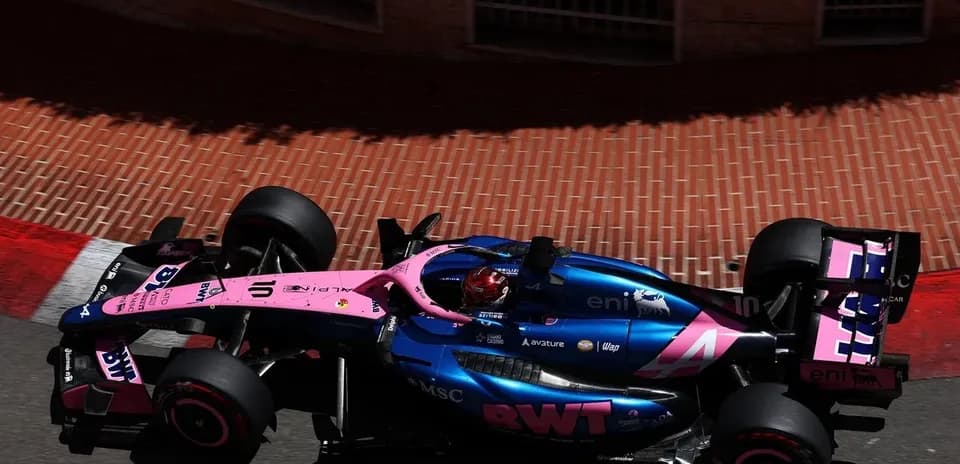 Formula 1 car racing on street circuit