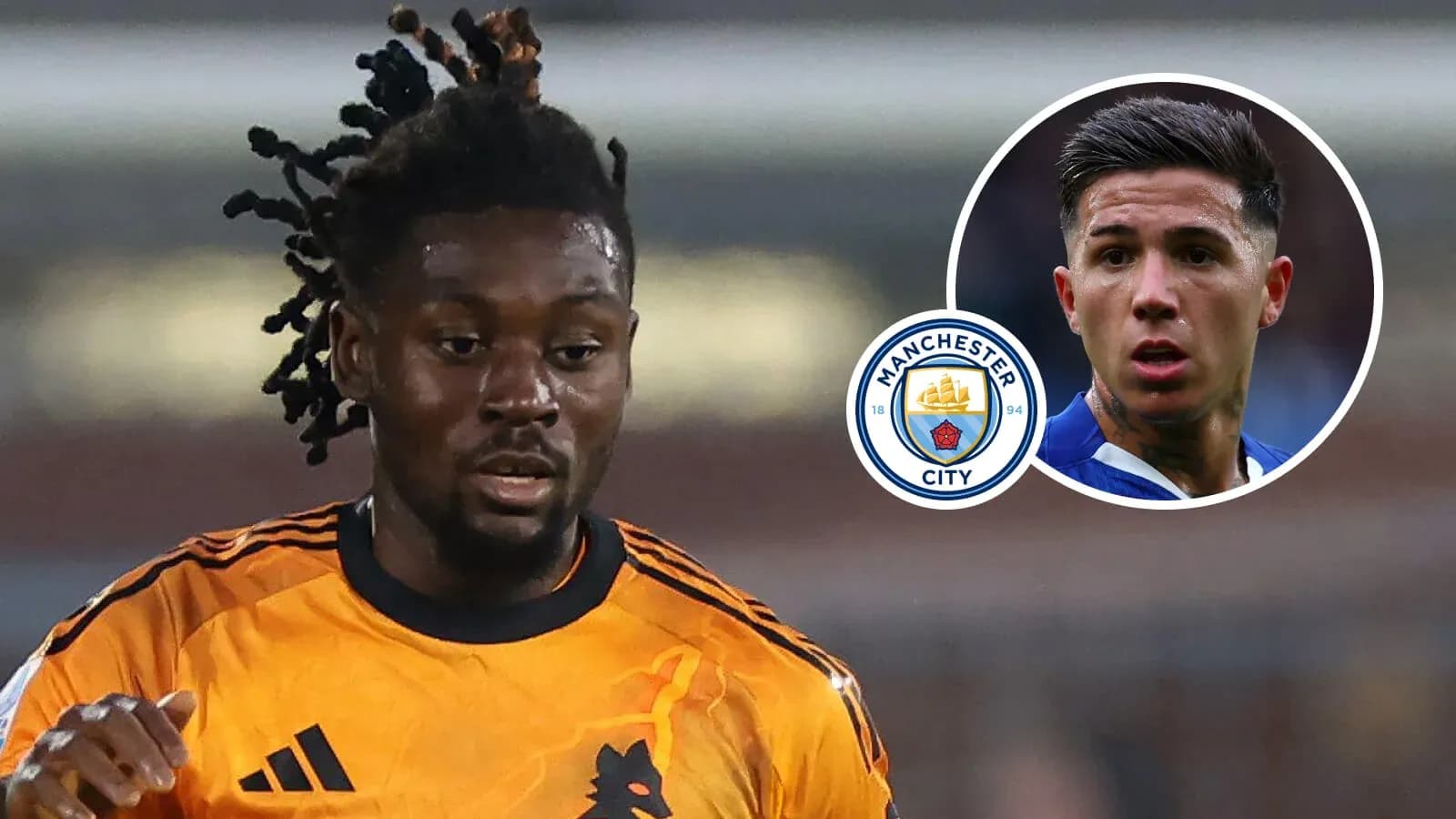 Futbolchi maydonda harakatda, Manchester City logotipi