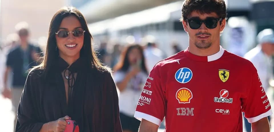 Couple walking together at racing event