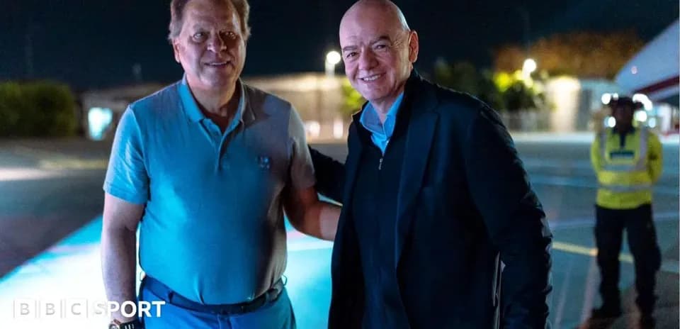 Two men smiling together at night airport