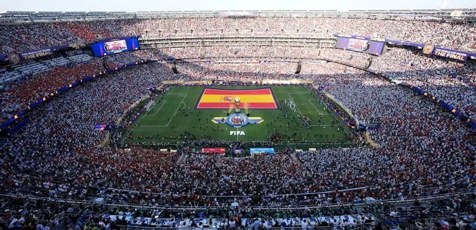 FIFA World Cup final match with large crowd