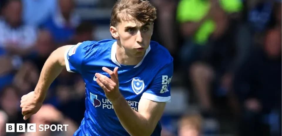 Portsmouth player sprinting during a match