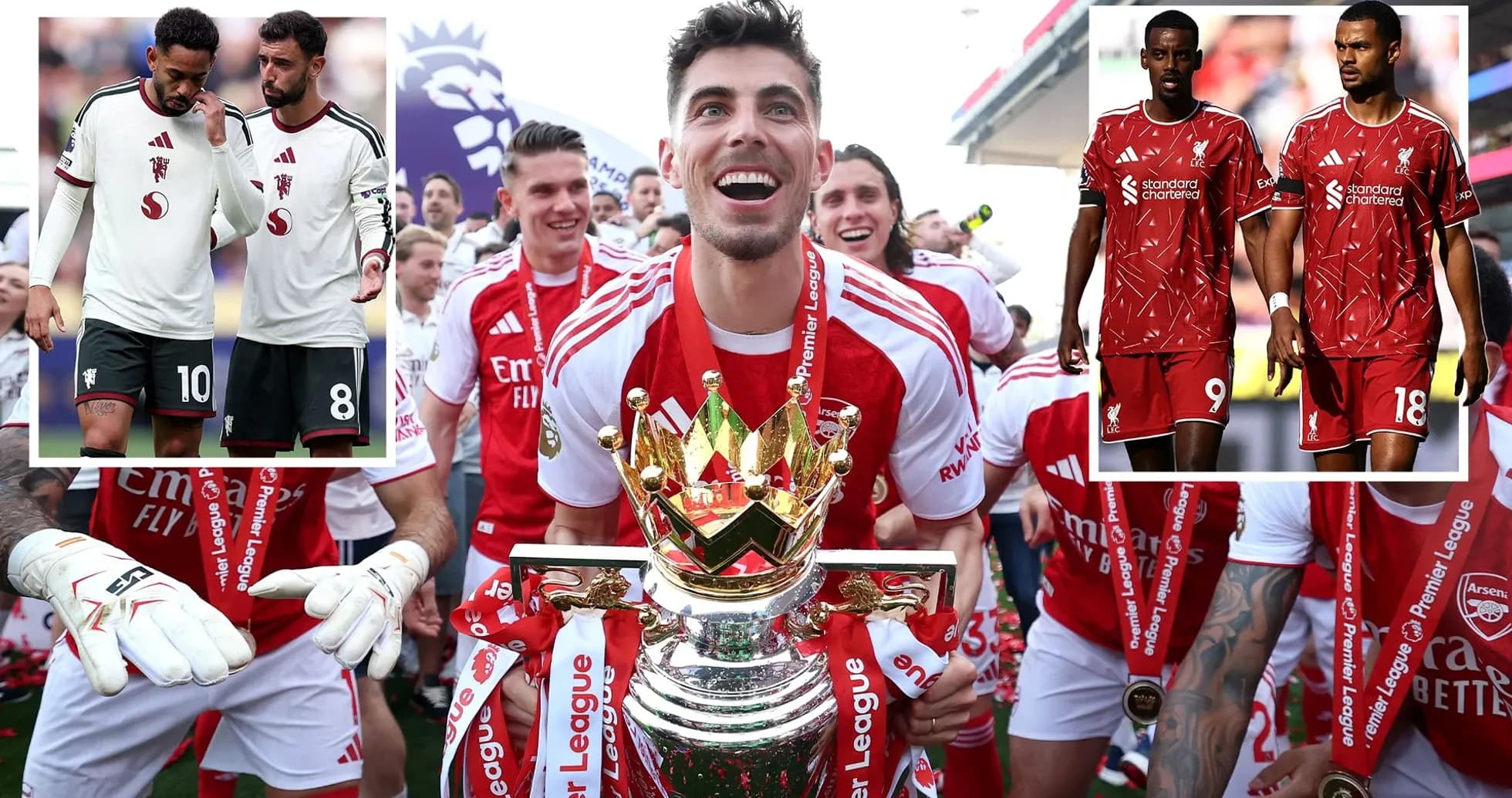 Futbolchilar Premier Lig kubogini kutib olishmoqda