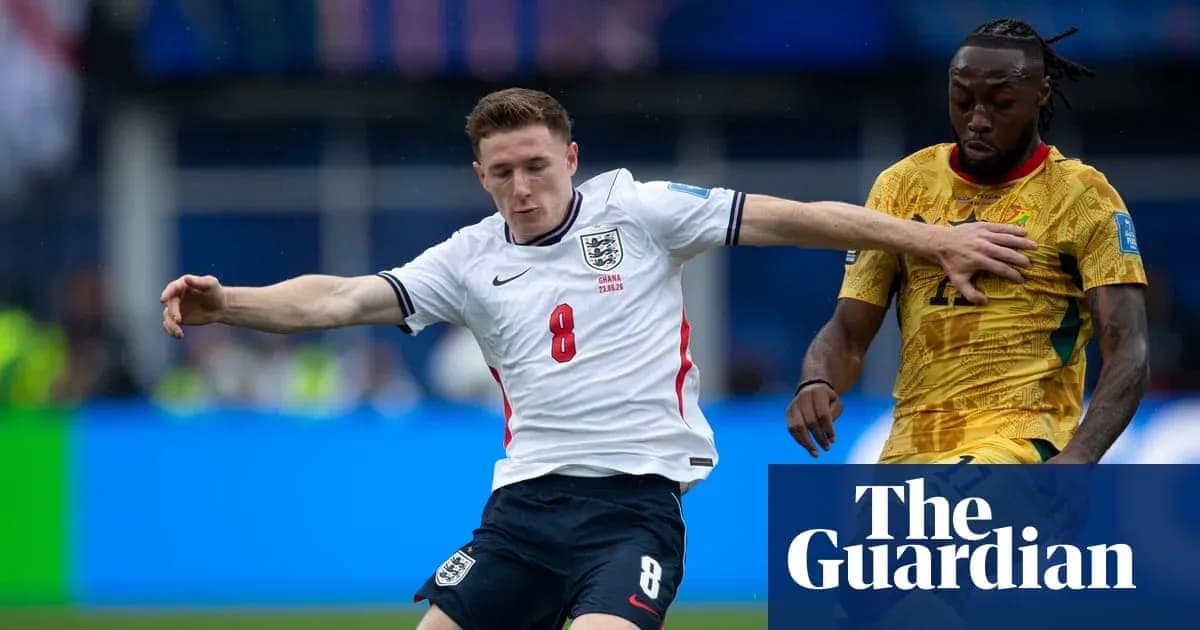 England player tackling opponent during match