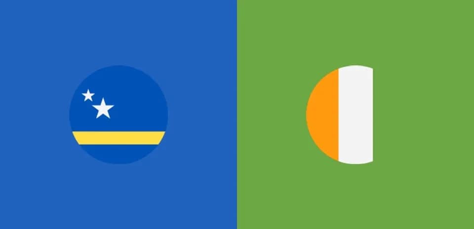 Two country flags on contrasting backgrounds