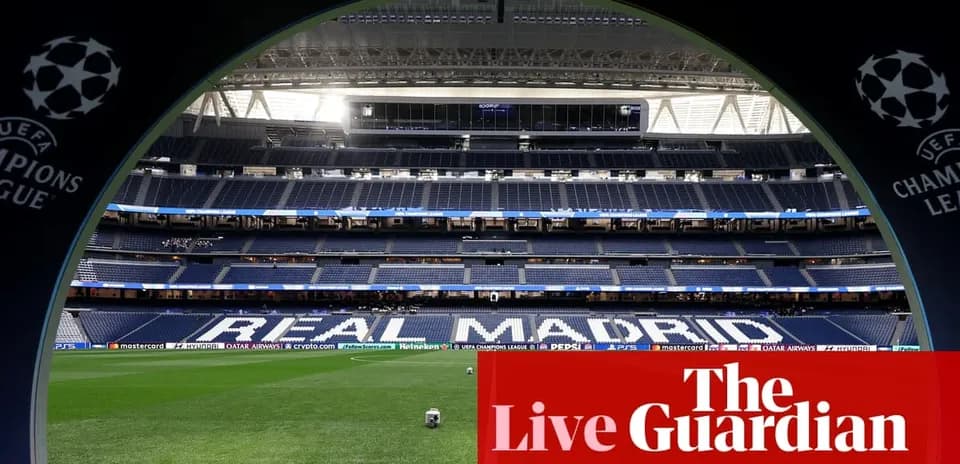 Real Madrid stadium interior before a match