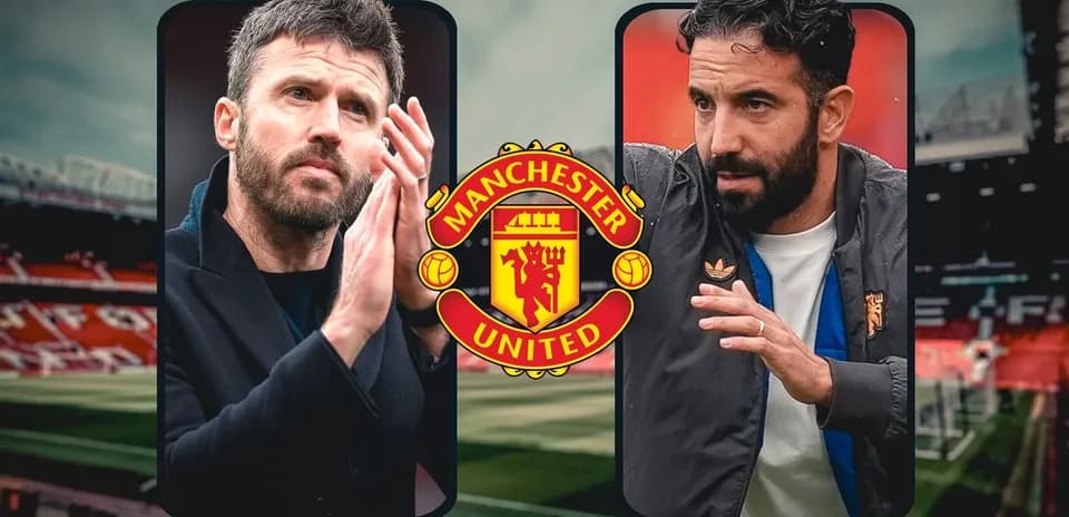 Two coaches discussing strategy at Old Trafford