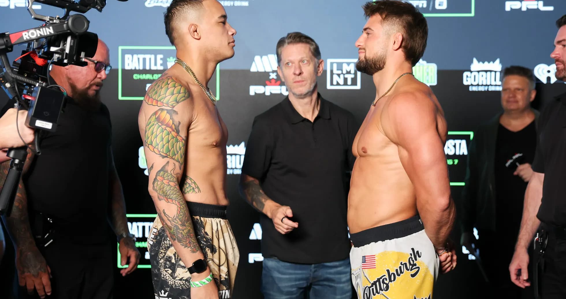 Fighters facing off at weigh-in event
