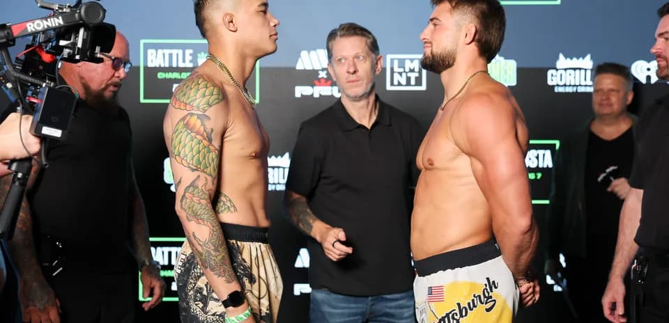 Fighters facing off at weigh-in event