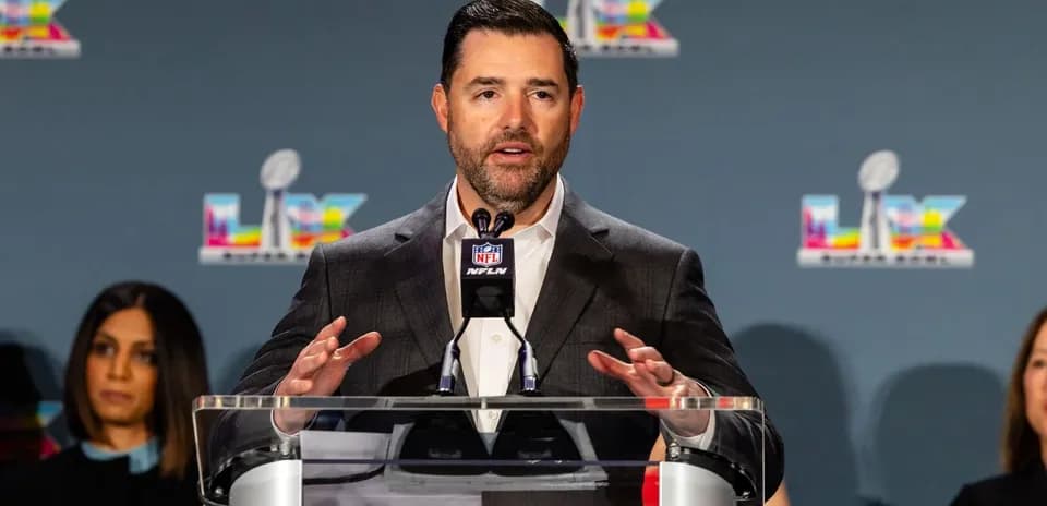 Spokesperson speaking at NFL press conference