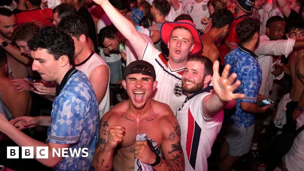 Fans celebrating at a lively event or party