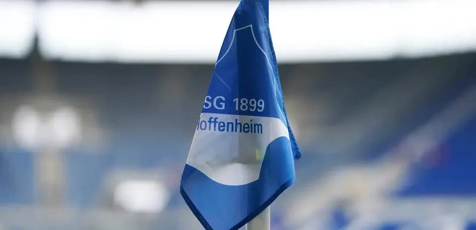 Hoffenheim flag at the corner of the pitch