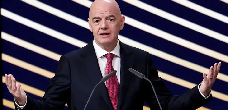 FIFA president speaking at a press conference