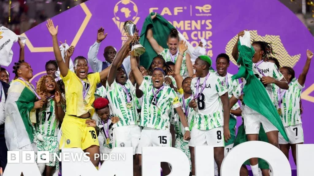 Nigerian women's team celebrating AFCON victory
