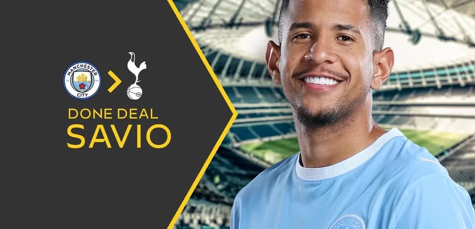 Savio smiling, announcing transfer from Manchester City