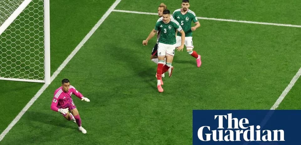 Mexican goalkeeper preparing to save a shot