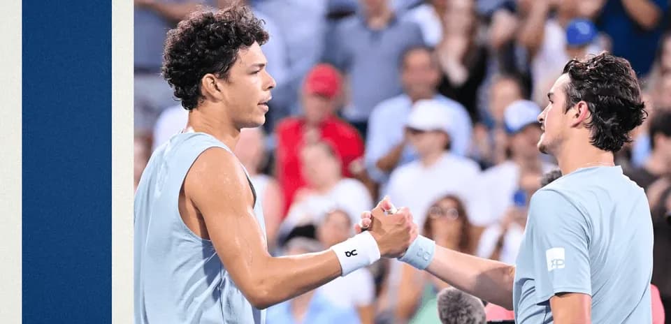Tennis players shaking hands after a match