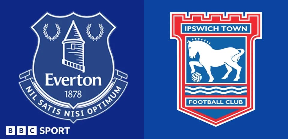 Everton and Ipswich Town club logos side by side