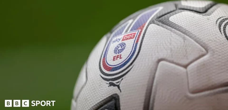 Sky Bet EFL logo on a football close-up