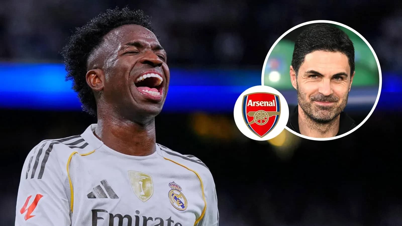 Vinicius Junior celebrating with Real Madrid jersey
