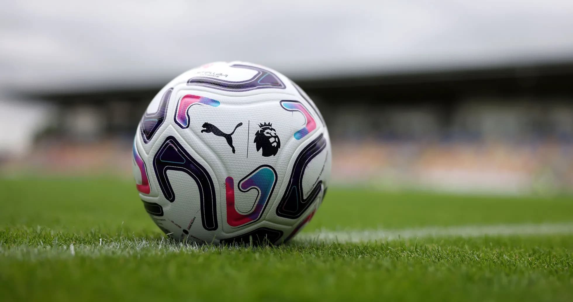 Puma Premier League football on the pitch