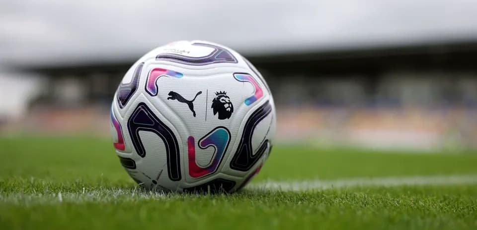 Puma Premier League football on the pitch