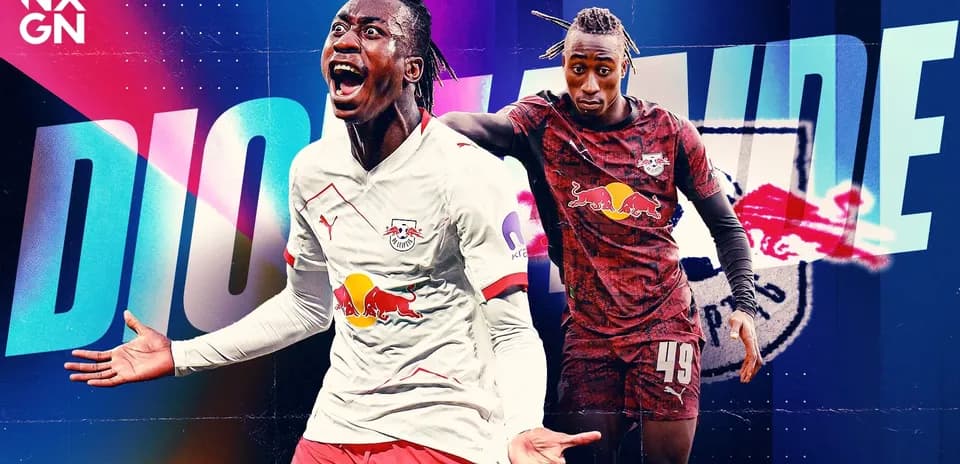 Dio Mayide celebrating in RB Leipzig kit