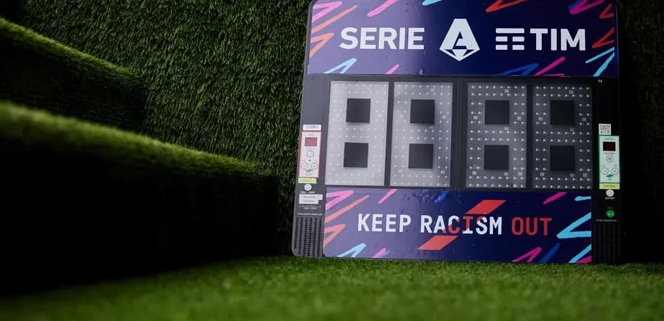 Serie A electronic scoreboard with anti-racism message