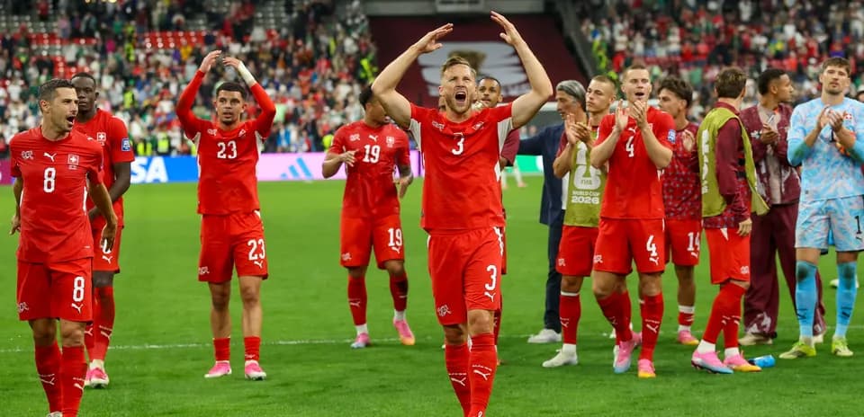 Shveytsariya futbol jamoasi o'yin tugagach nishonlayapti