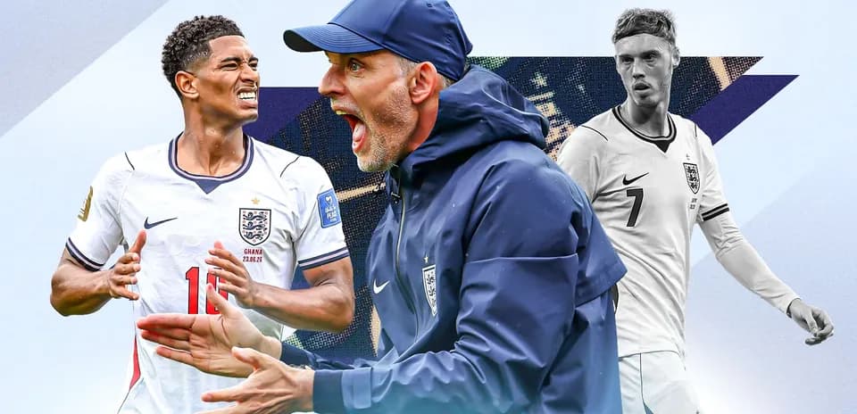 England players and coach during a match